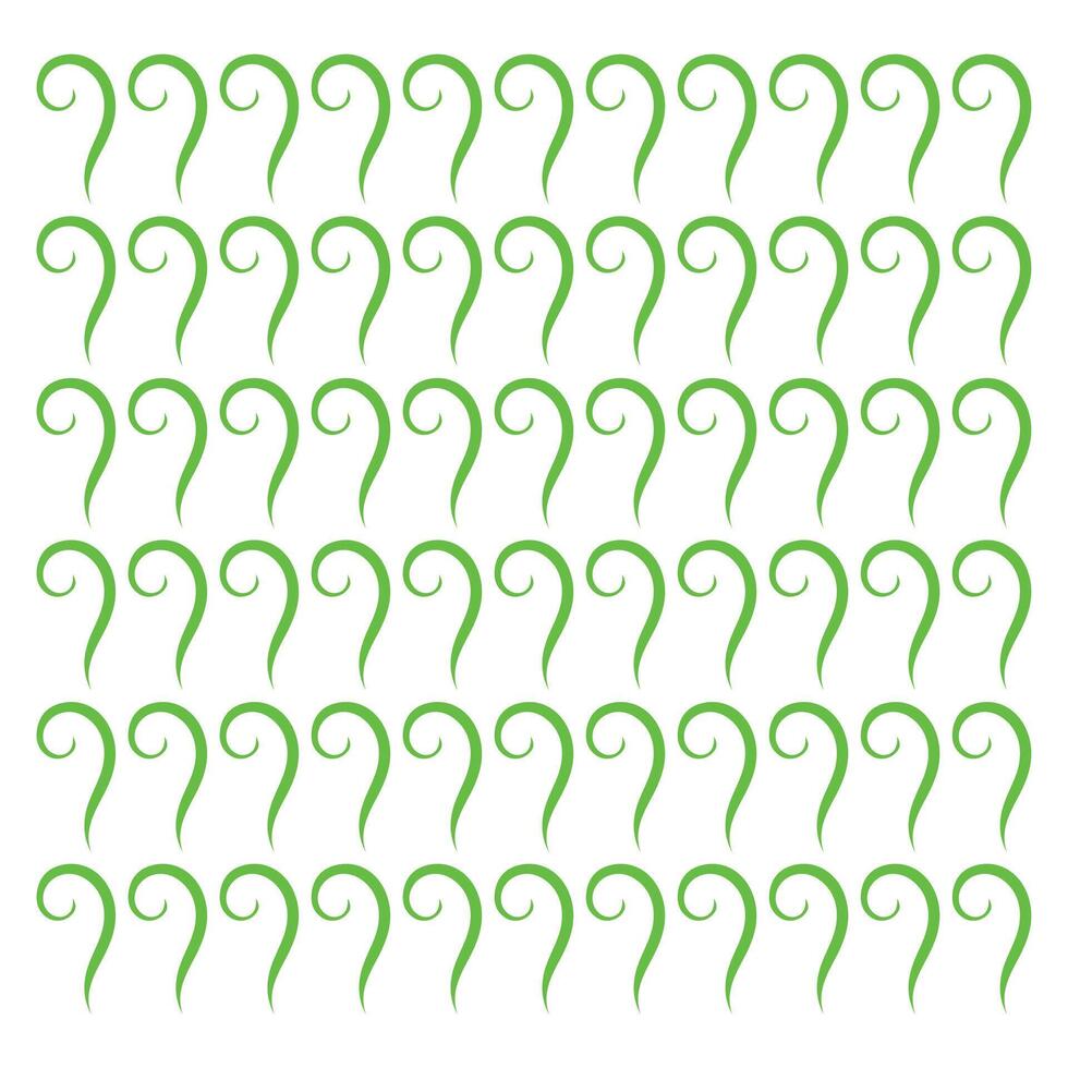Green Swirl Pattern Single Shade Design Natural Elements Isolated White Background Decorative Use vector