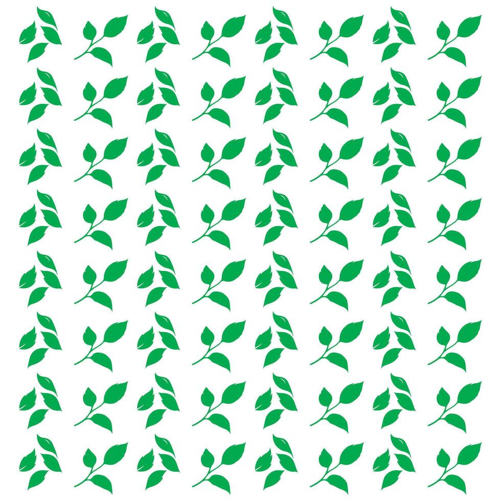 Green Leaves Pattern Botanical Design with Natural Elements Isolated on White Background for Decorative Use vector
