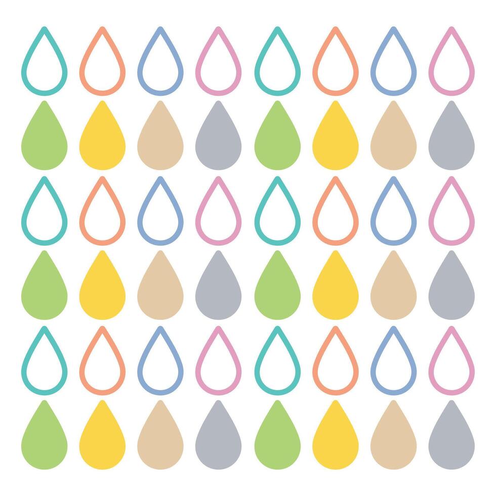 Colorful Raindrops Pattern Abstract Design with Varied Tones Isolated on White Background Decorative Use vector