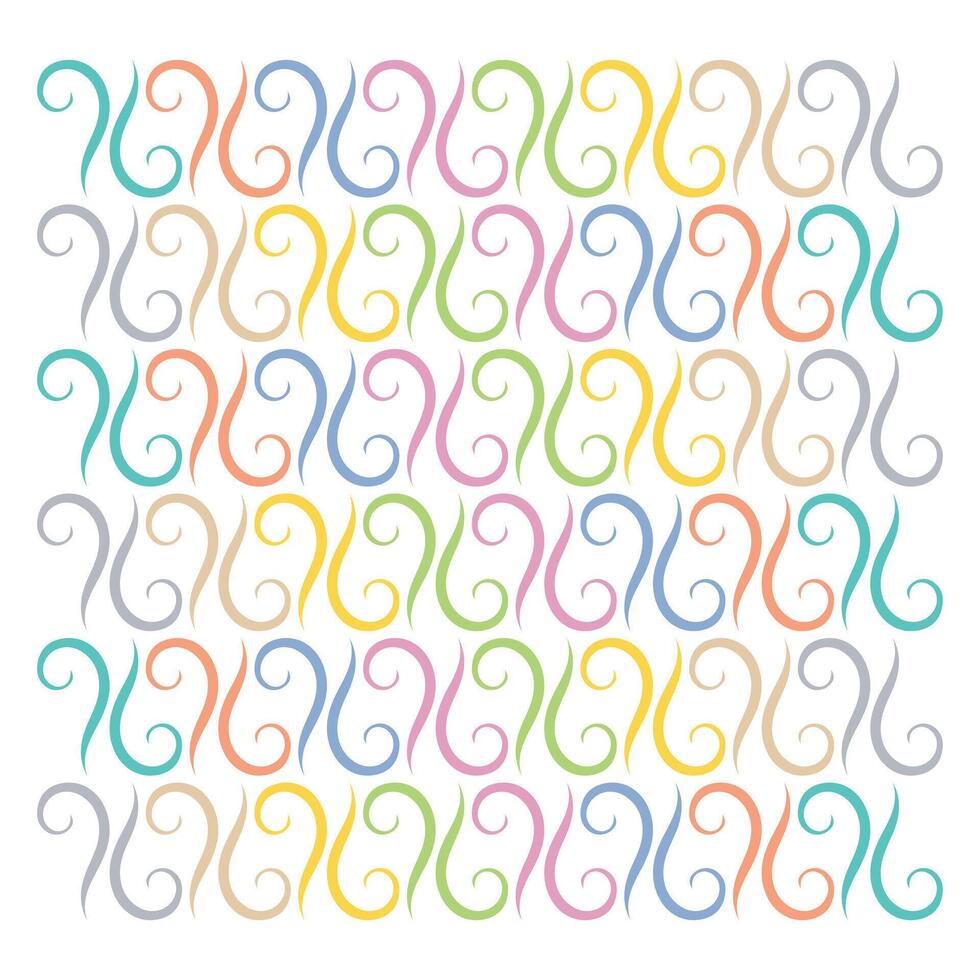 Colorful Swirl Pattern Abstract Design with Varied Tones Isolated on White Background Decorative Use vector