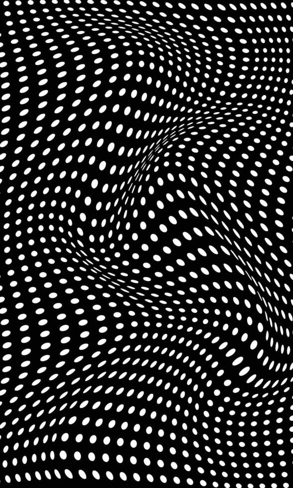 Black and white wallpaper wavy abstract dot pattern vector