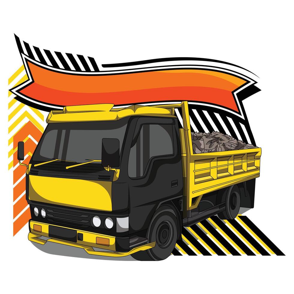 Modern truck vehicle illustration suitable for t-shirt design vector