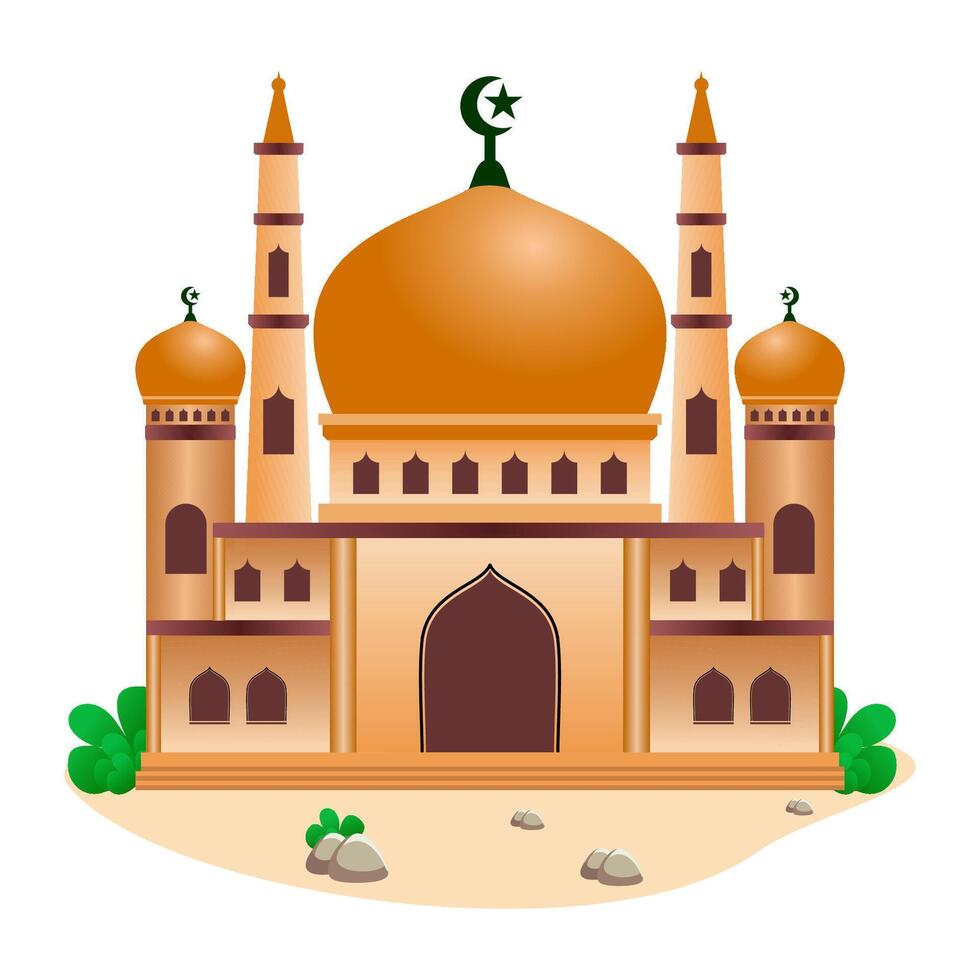Muslim mosque flat design Beautiful Islam temple vector