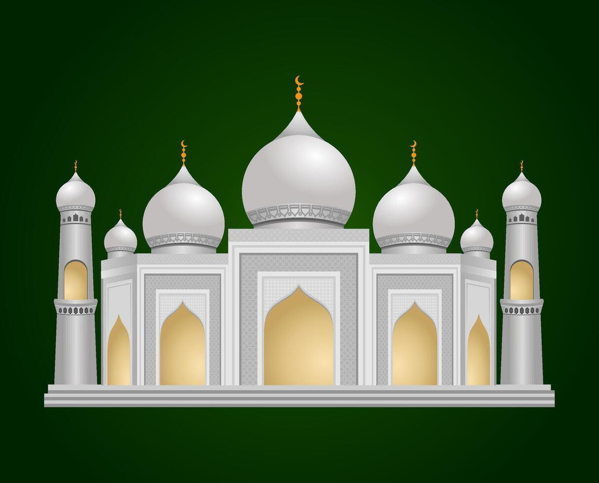 Realistic of islamic mosque building vector