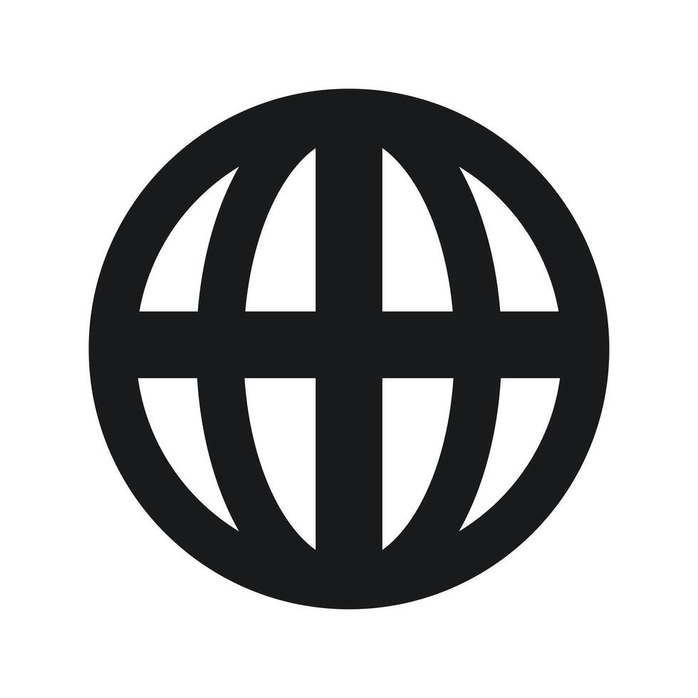 A black and white globe with a cross on it vector