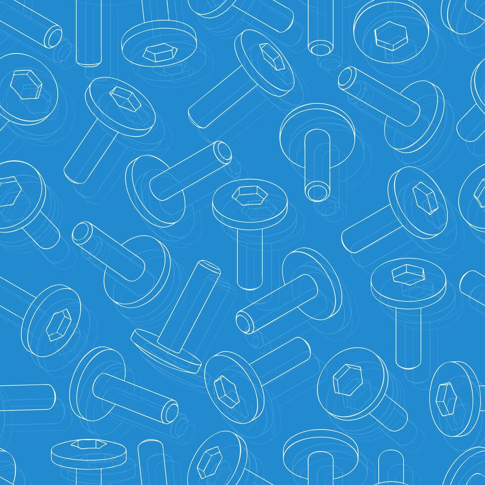Technical seamless pattern of engineering concepts with mechanical parts milling tools and industrial equipment vector