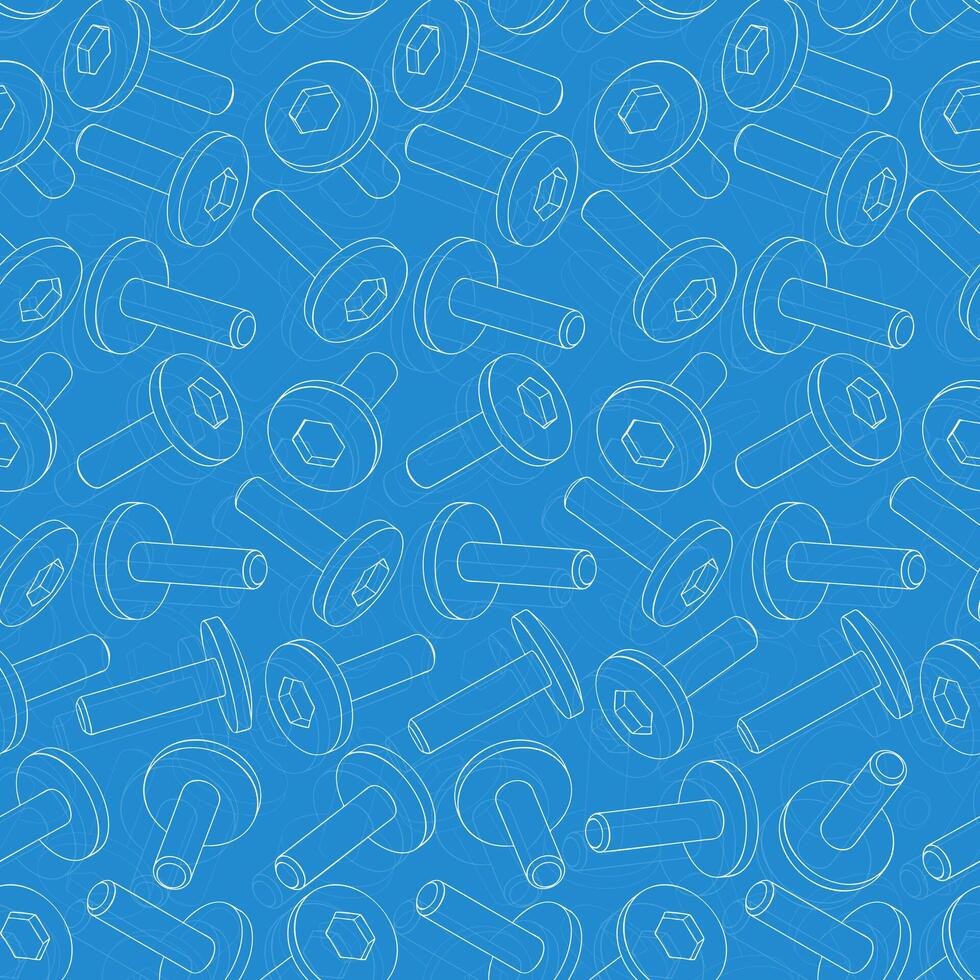 Advanced cutting tools blueprint in seamless pattern with replaceable systems and assembly units vector