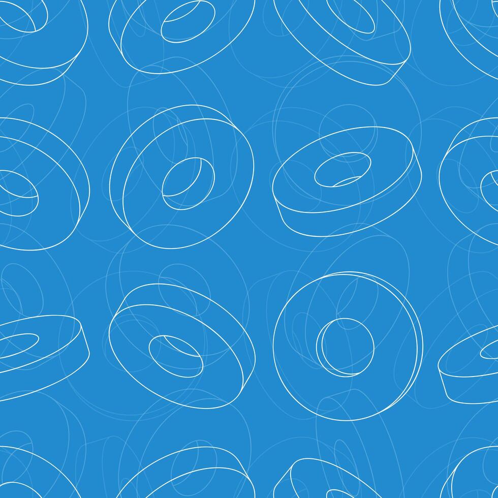Technical seamless pattern featuring industrial equipment components with multi-faceted cutters and assembly tools vector