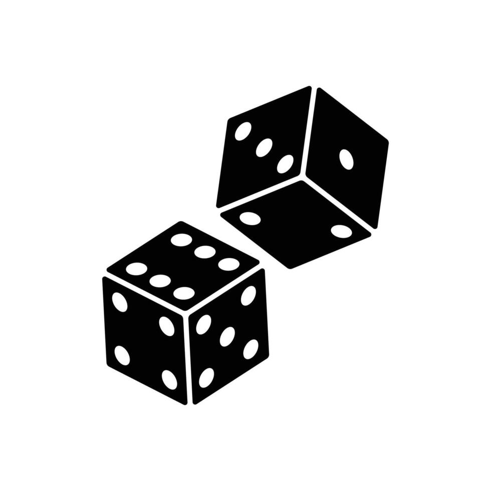 Two dice to gamble or gambling in craps flat icon for casino apps and websites vector
