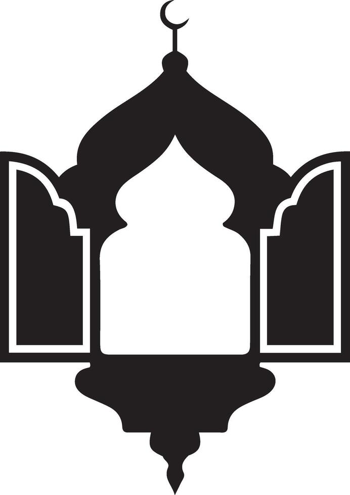 Elegant Islamic Lantern frame Silhouette for Ramadan Decorations vector