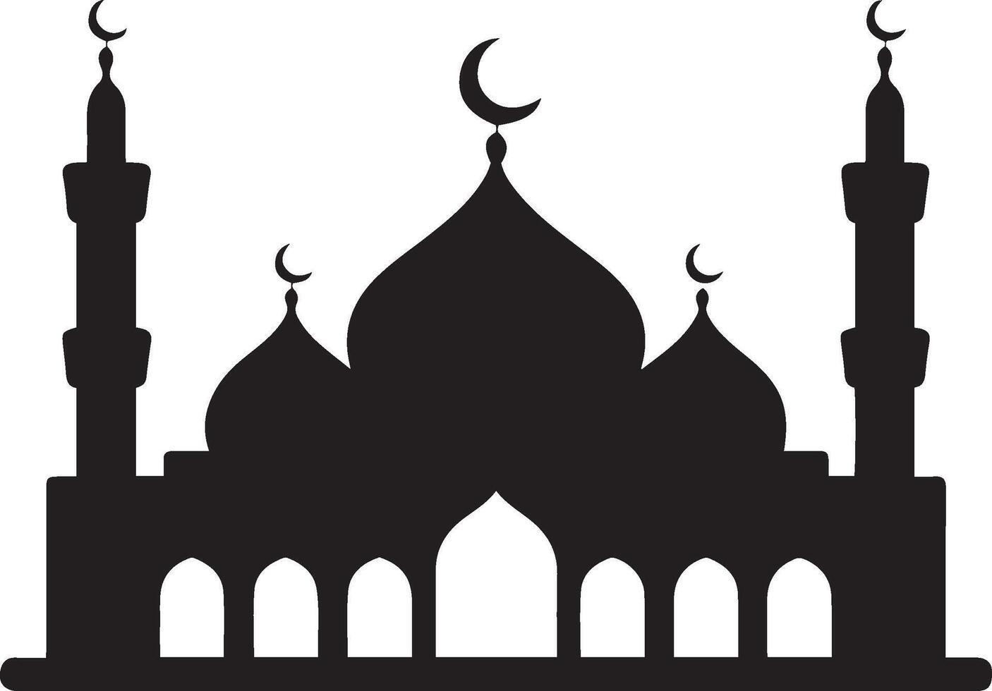 Silhouette of a Mosque icon flat illustration vector