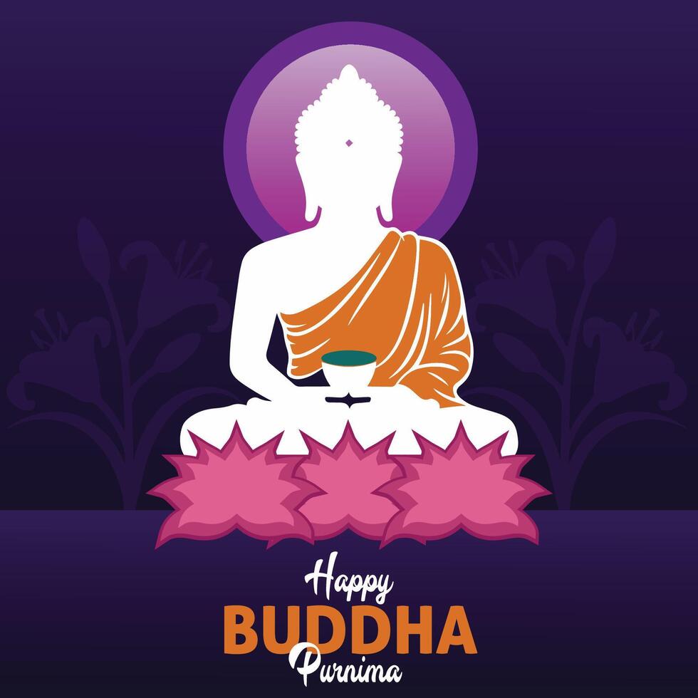 Celebrating Happy Buddha Purnima Social media Post template Graphic Design vector