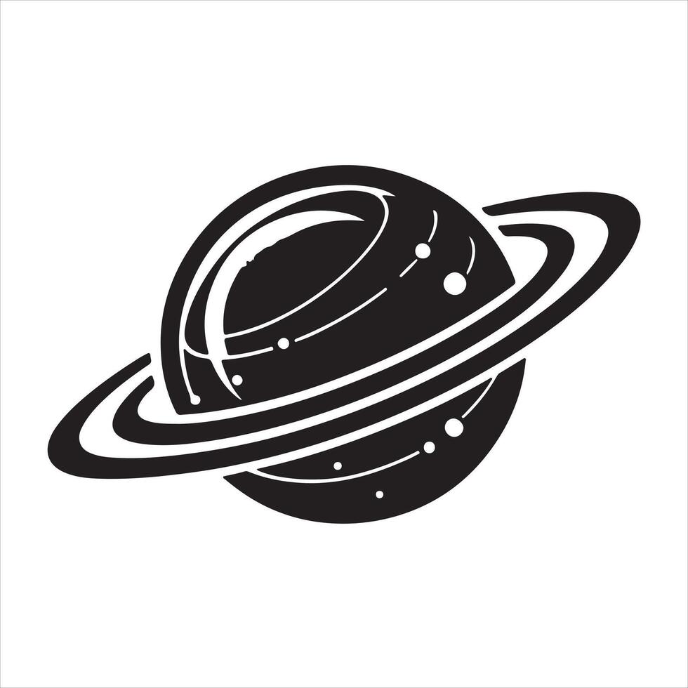 Solar system silhouette on white background vector