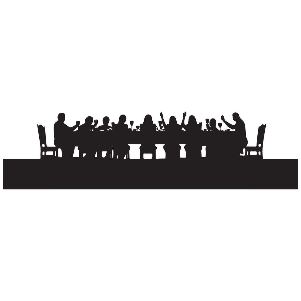 Supra Table Silhouette of a Traditional Feast vector