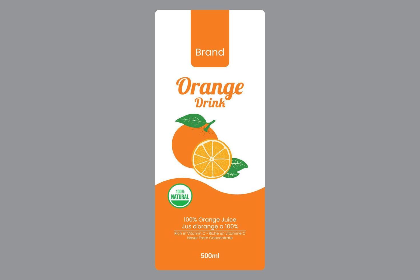 Orange Juice Bottle Label Template vector