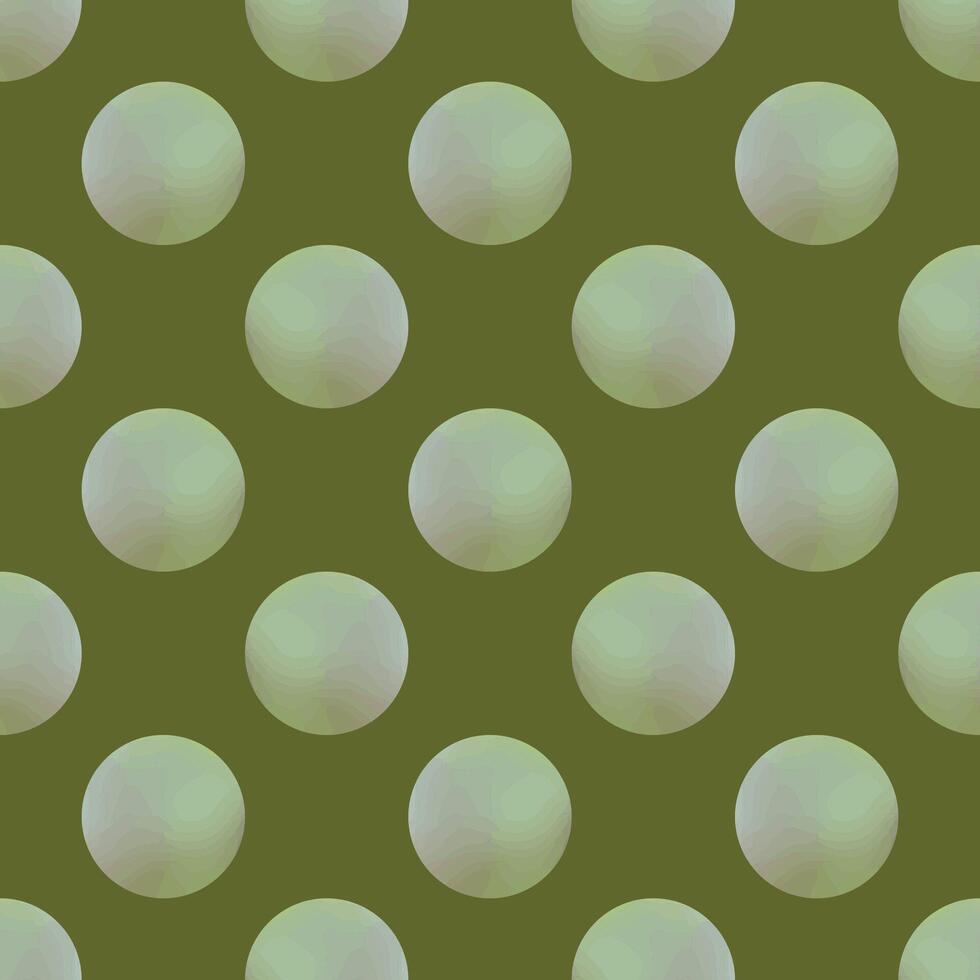 Seamless polka dot pattern with soft gradient green circles on a muted olive neutral background. For digital design, fabrics, wallpapers, and branding. vector
