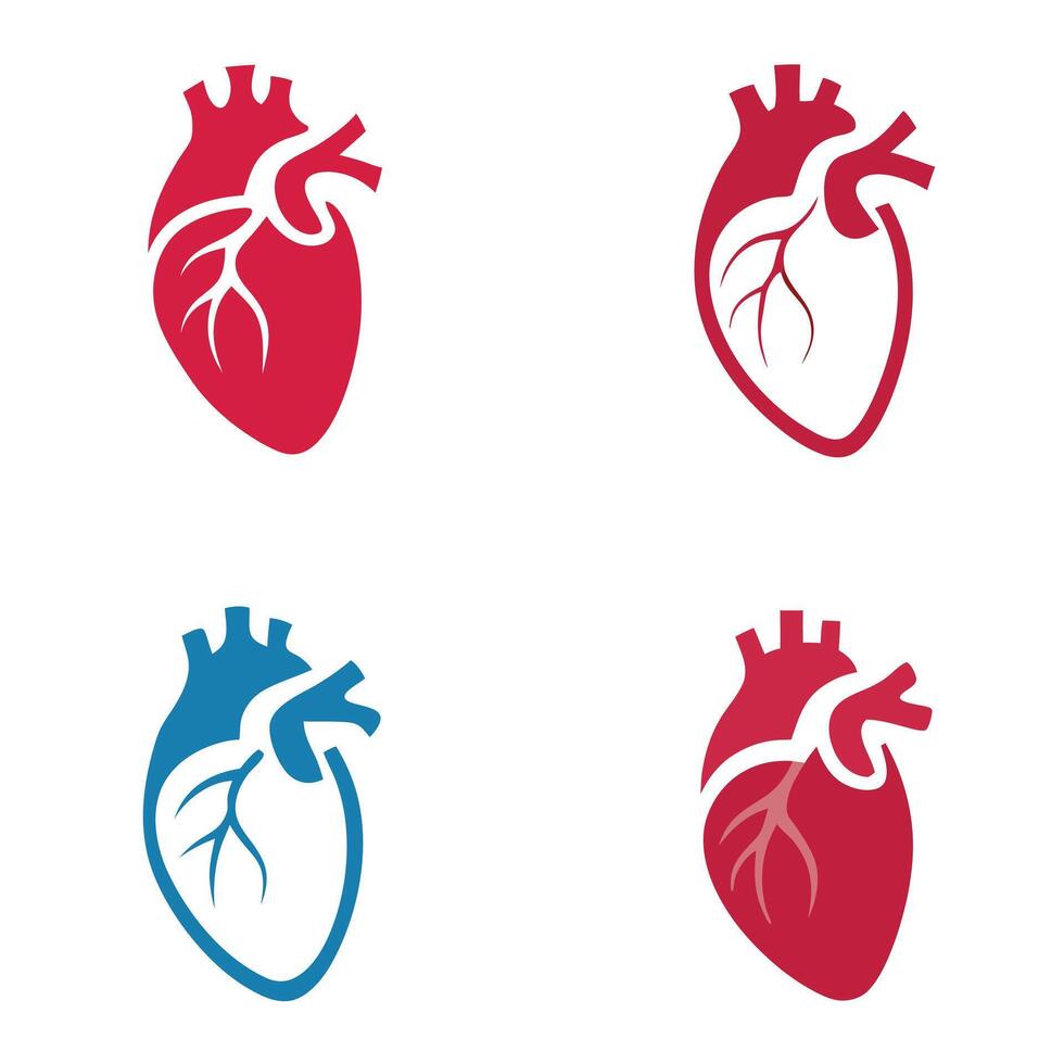 Heart colorful icon in flat style. Thin pictogram of human internal organ, flat illustration for cardiology clinic. vector