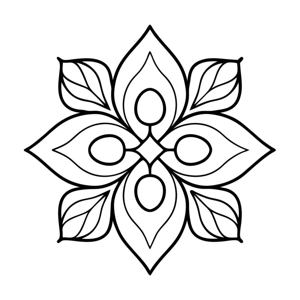 Simple flower icon line art. vector