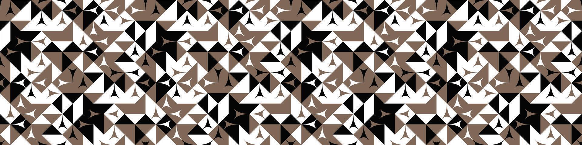 Horizontal geometric mosaic pattern background - seamless repetitive abstract graphic vector