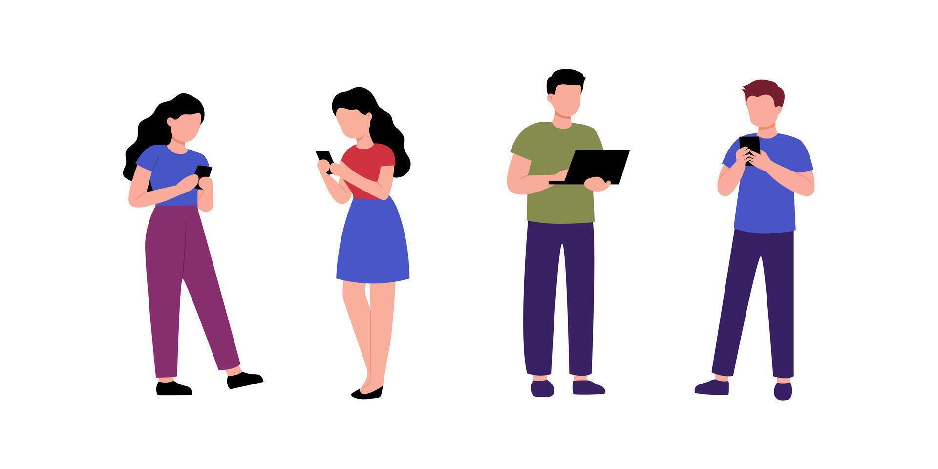 Diverse People Engaging with Technology in a Modern Setting vector