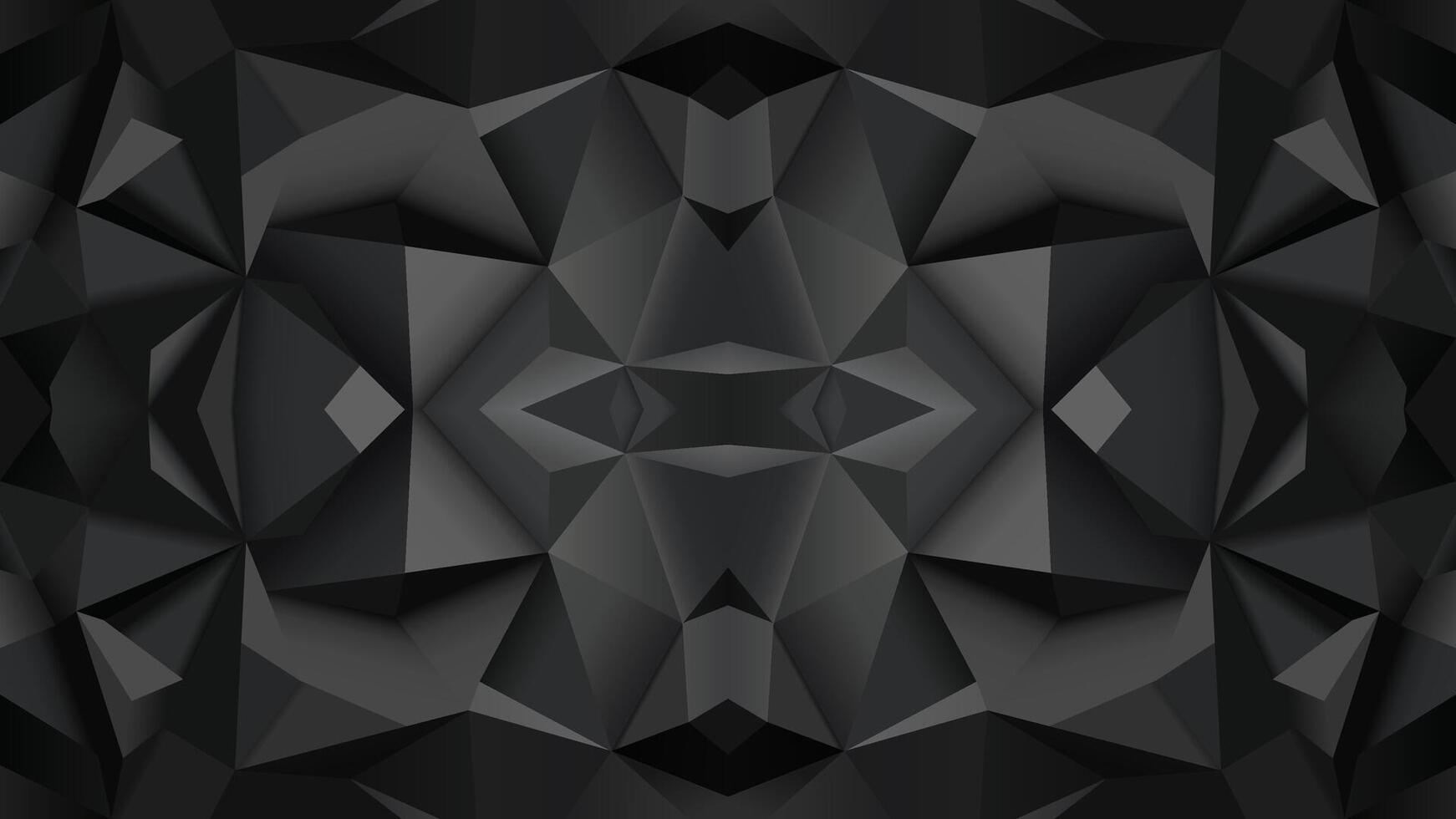 Black grey abstract background. Geometric monochrome mosaic composed of triangles. Dark polygons wallpaper. Gradient vector