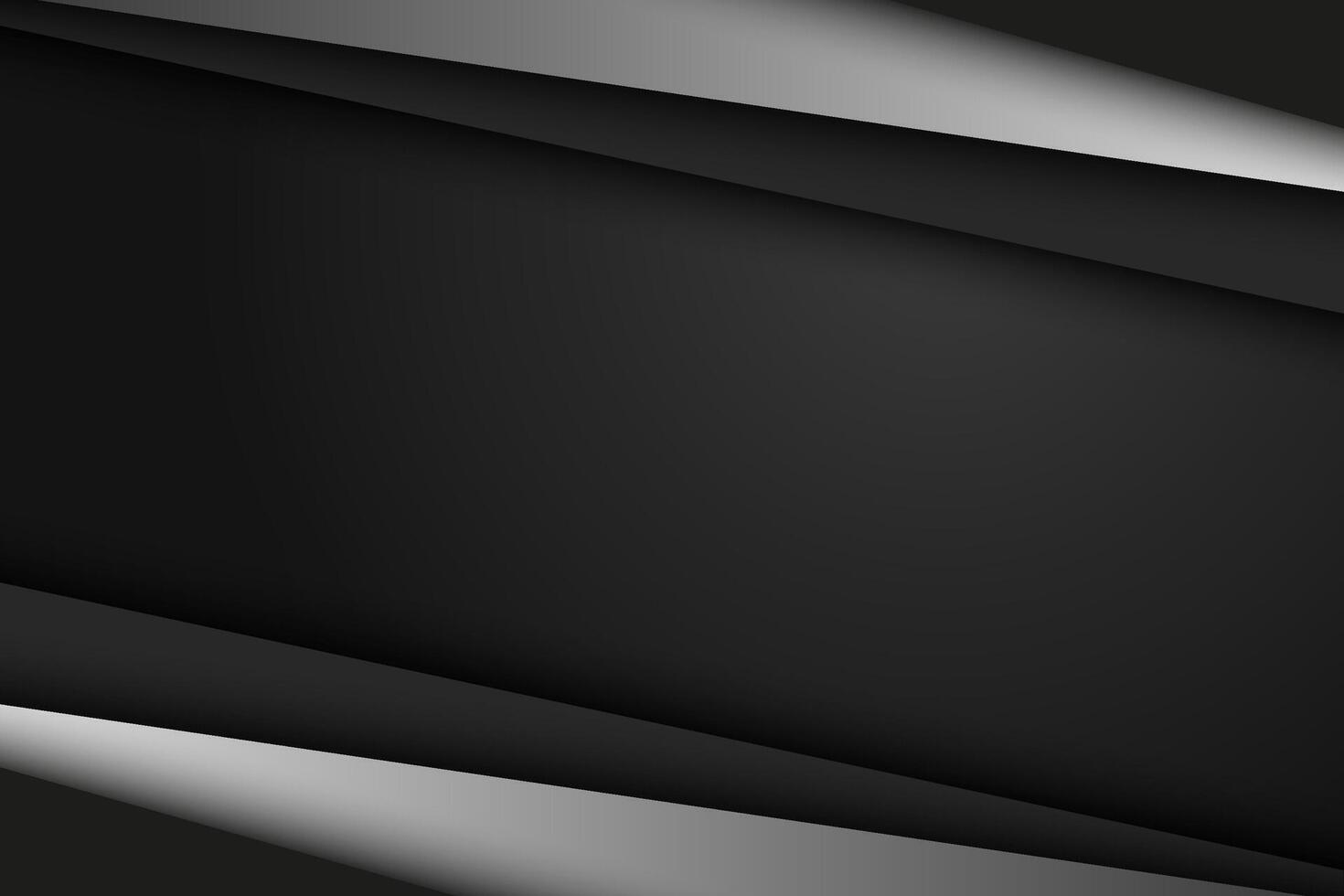 Black background overlap grey and black sheets, modern abstract widescreen background with place for your text or message vector