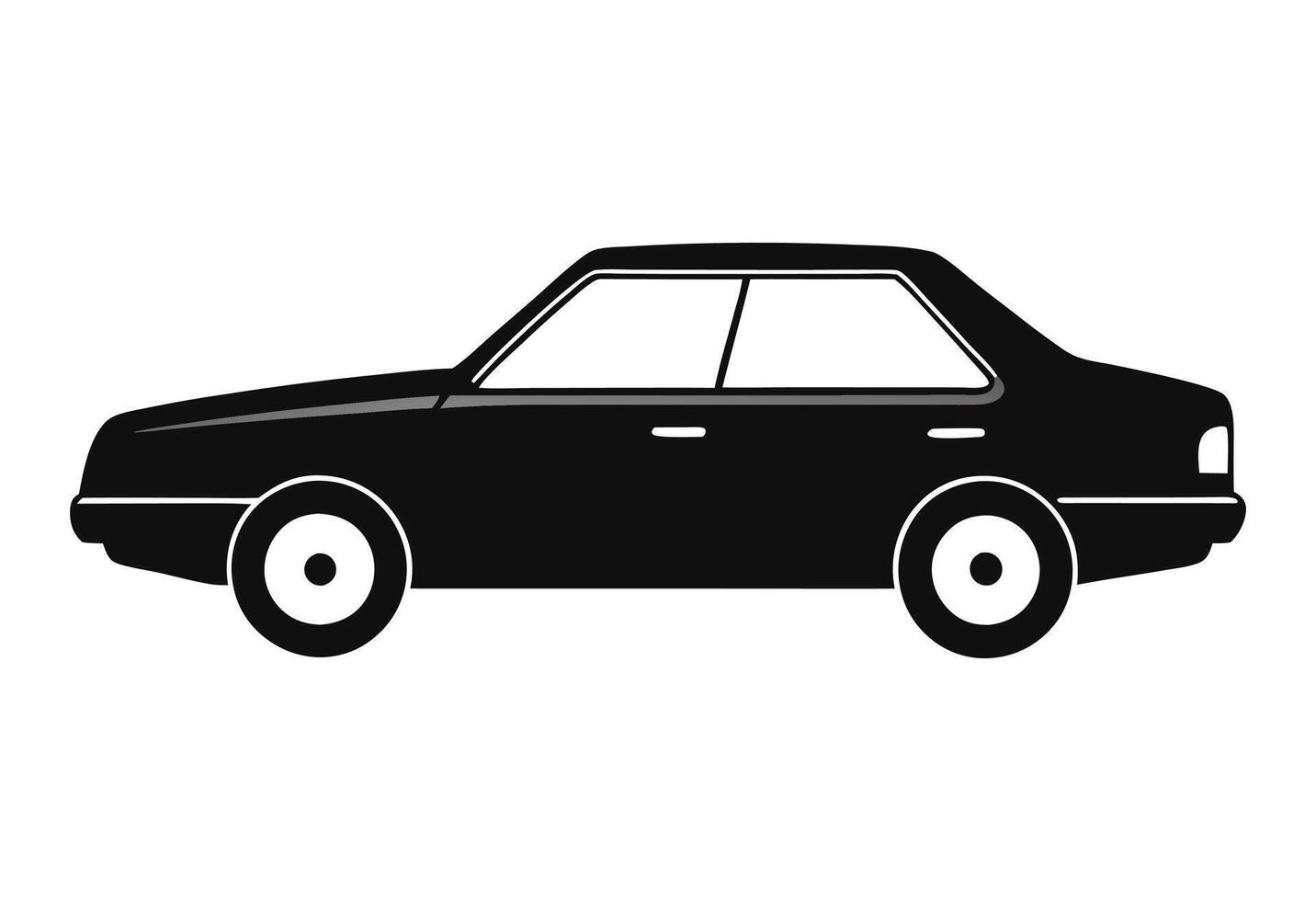 Black car design silhouette vector