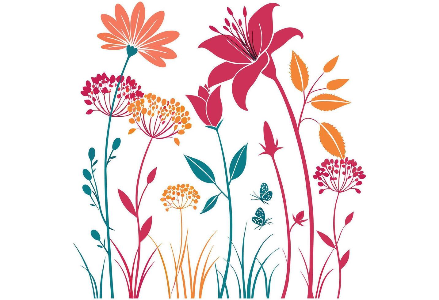 colorful flower design template vector