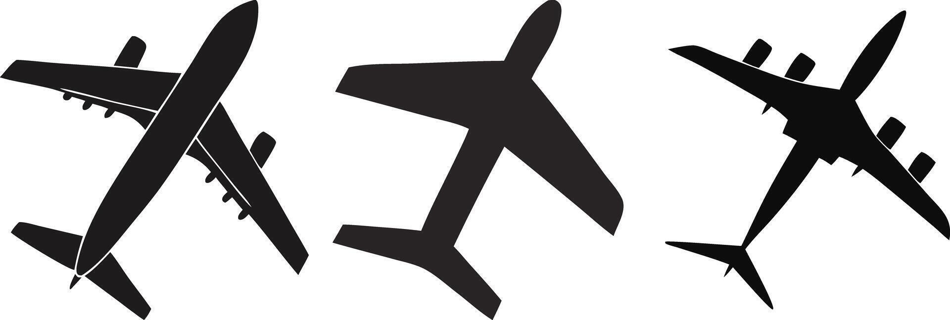 Illustration of Three Airplane Silhouettes vector