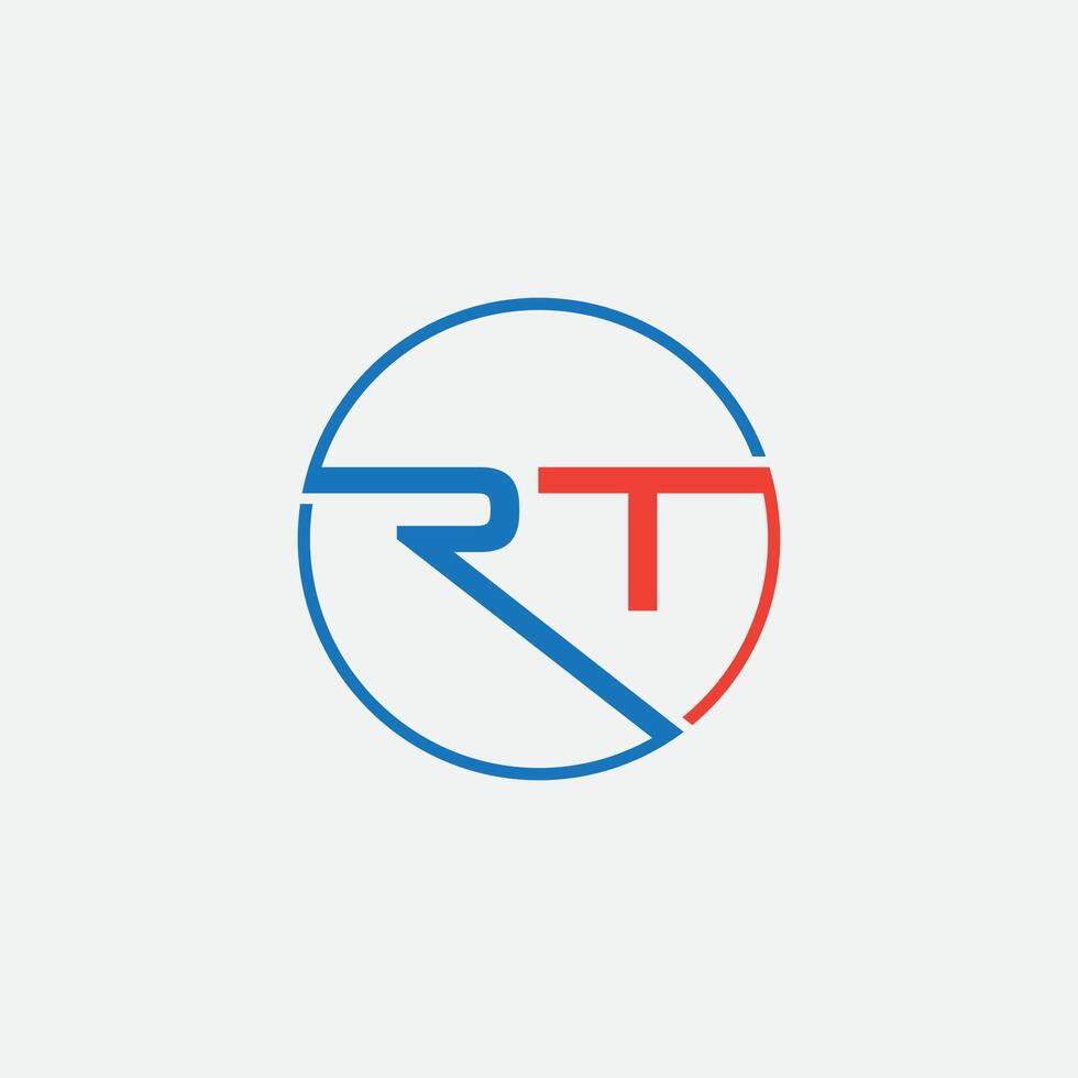 Abstract RT monogram logo design concept vector