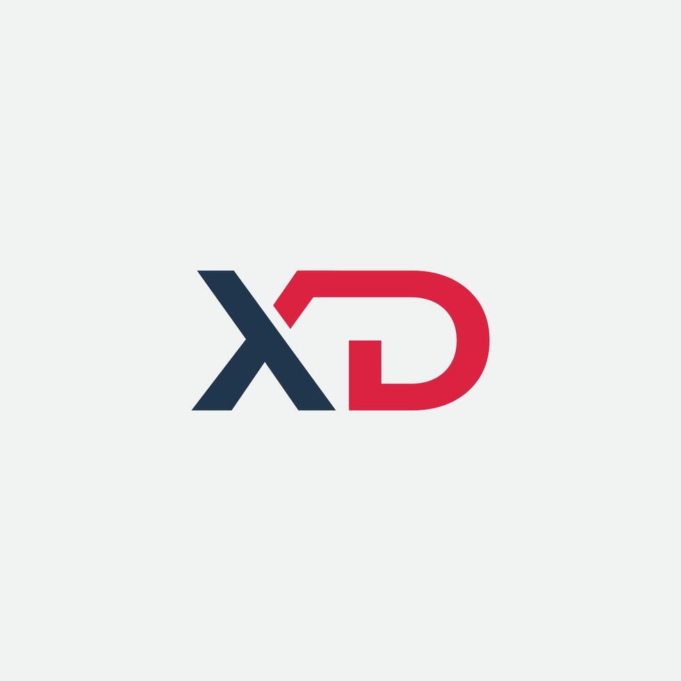 Initial letter XD typography logo design vector