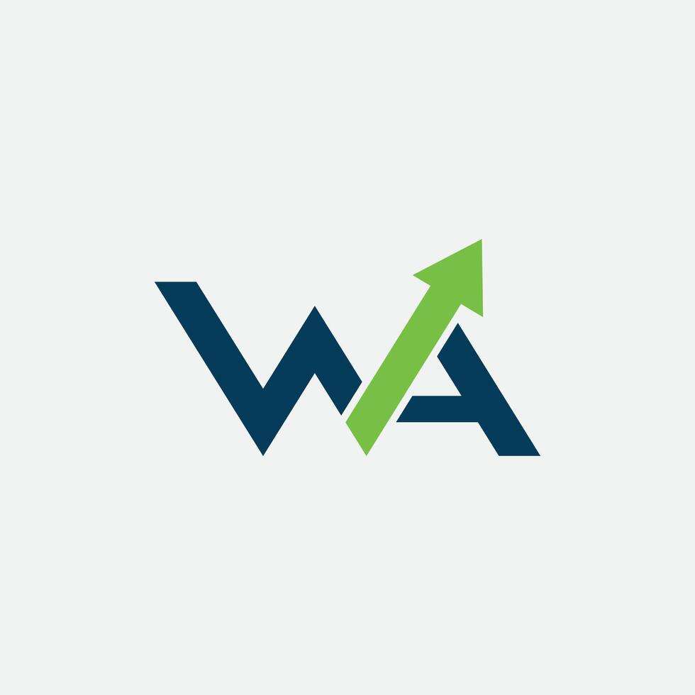 Abstract WA finance logo design concept vector