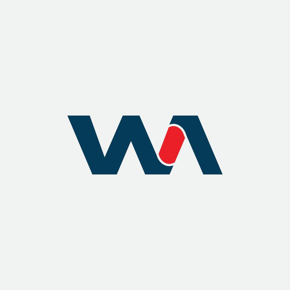 Abstract WA logo design concept vector