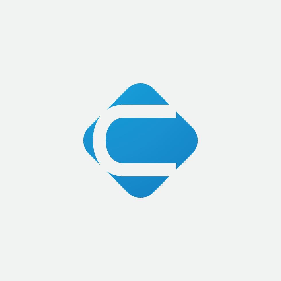 Logo initial C minimalist abstract design vector