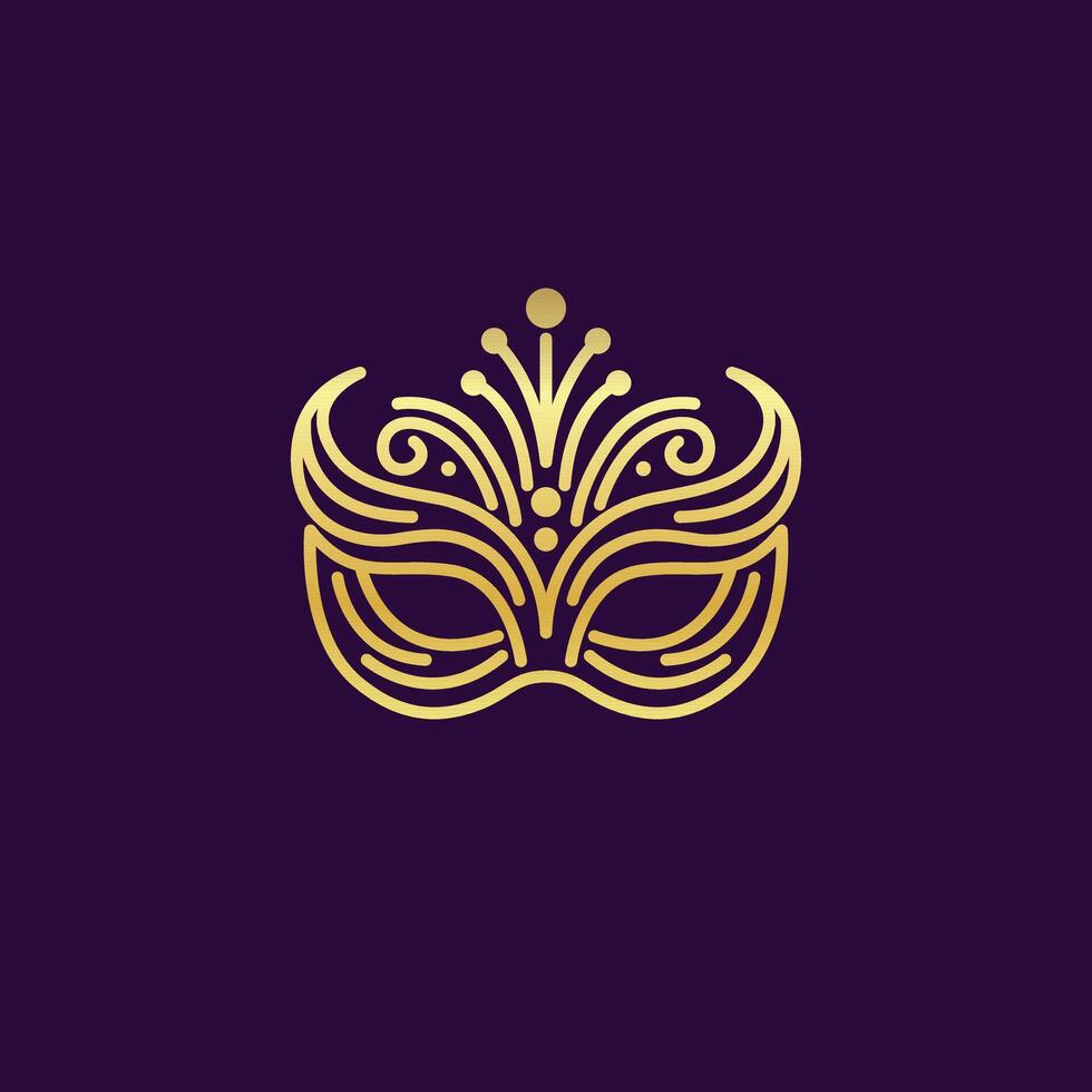 A highly detailed decorative mask with golden floral elements. Symbolizes elegance and mystique. vector