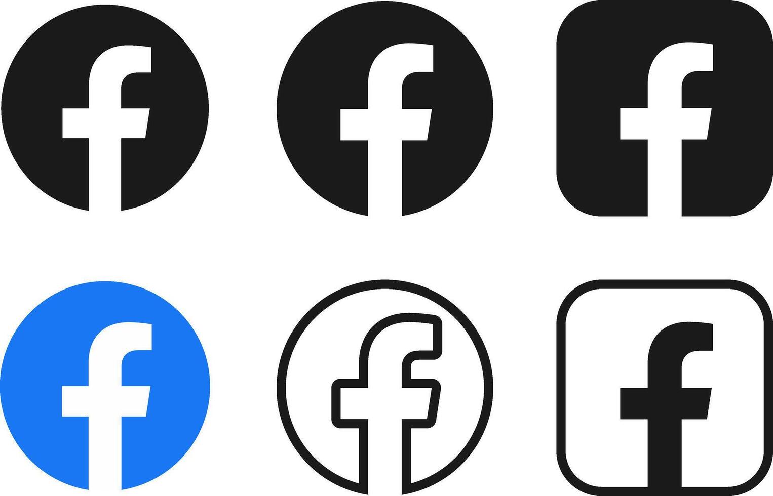 Facebook logo button icon vector