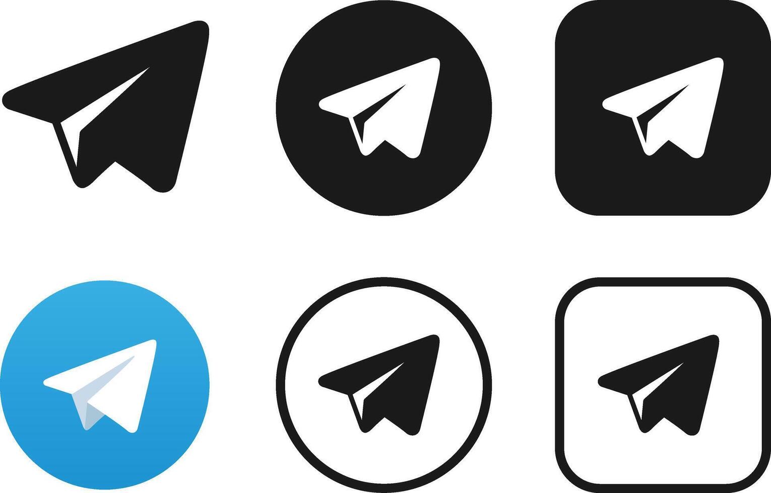 Telegram logo button icon vector