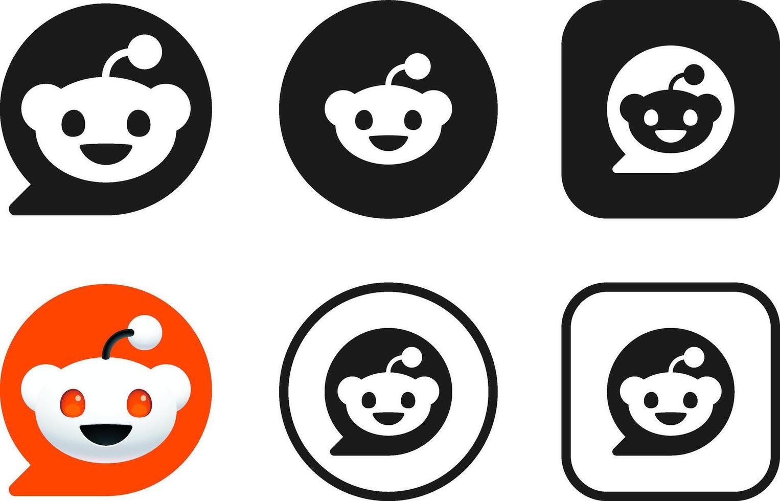 Reddit logo button icon vector
