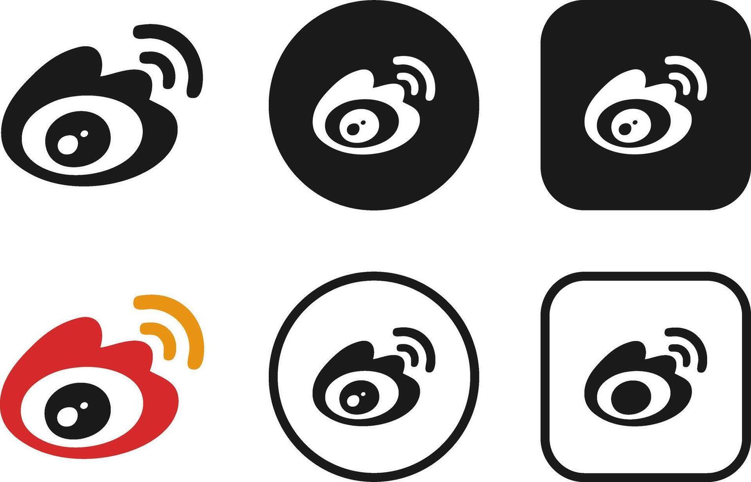 Weibo logo button icon vector