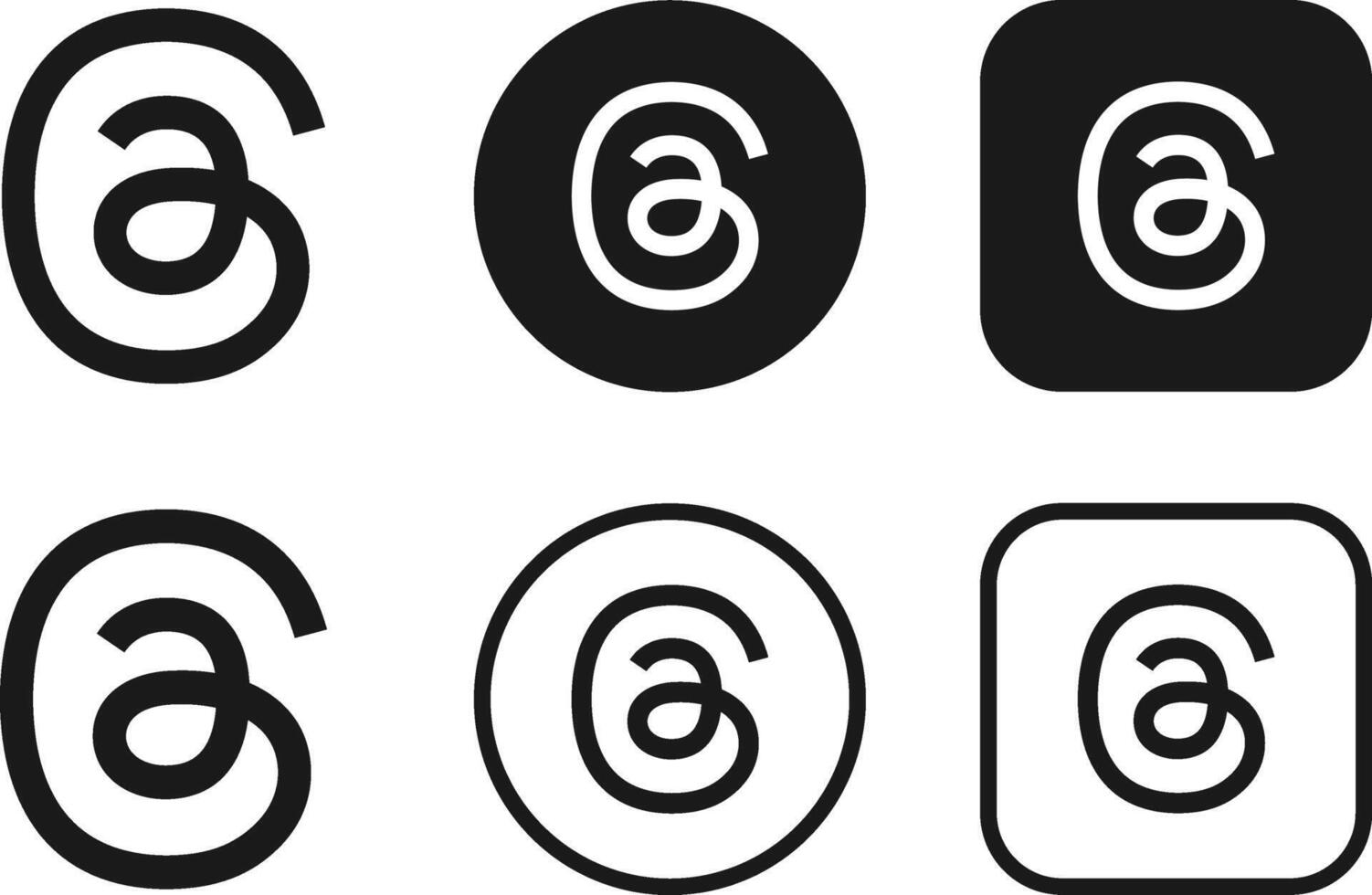 Threads logo button icon vector