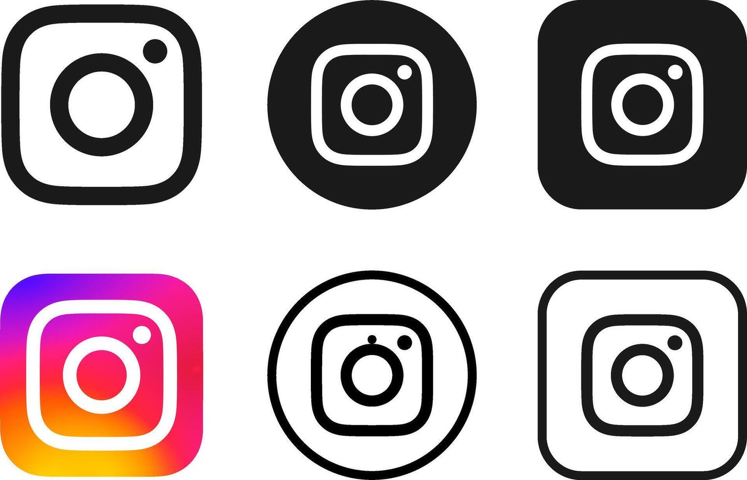 Instagram logo button icon vector