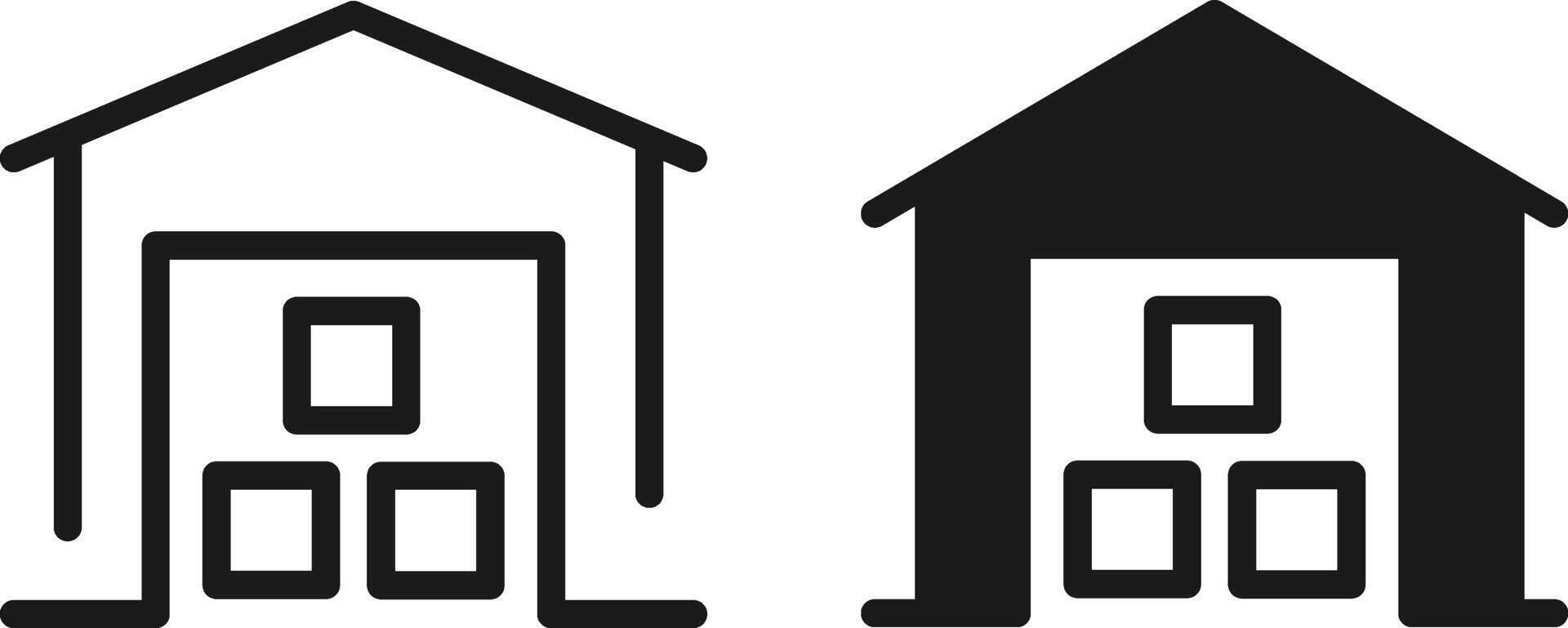Warehouse Garage Address contact icon vector