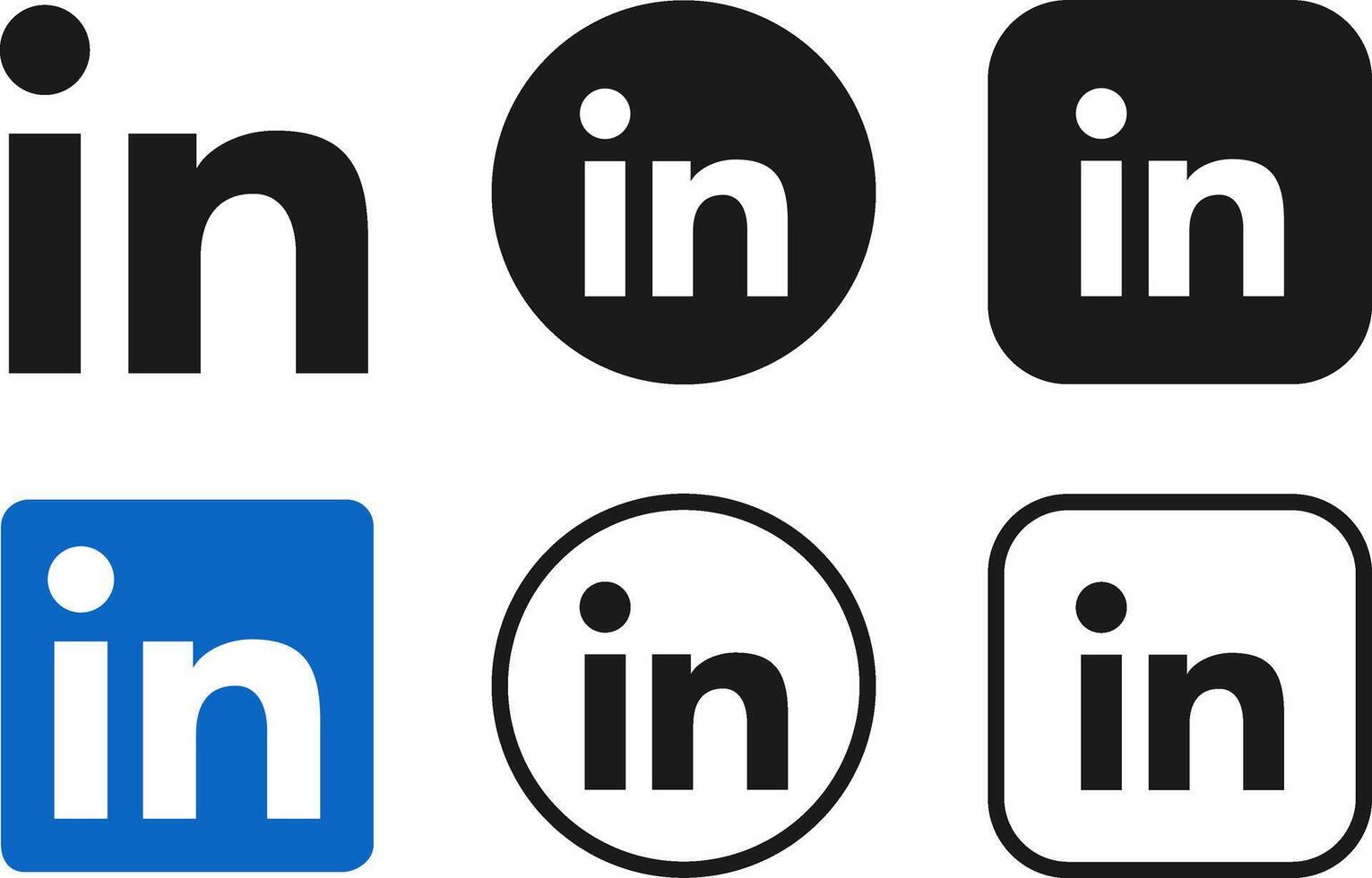 Linkedin logo button icon vector