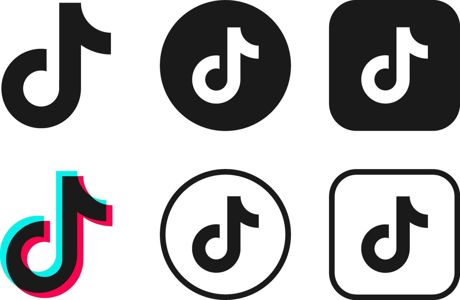 Tiktok logo button icon vector