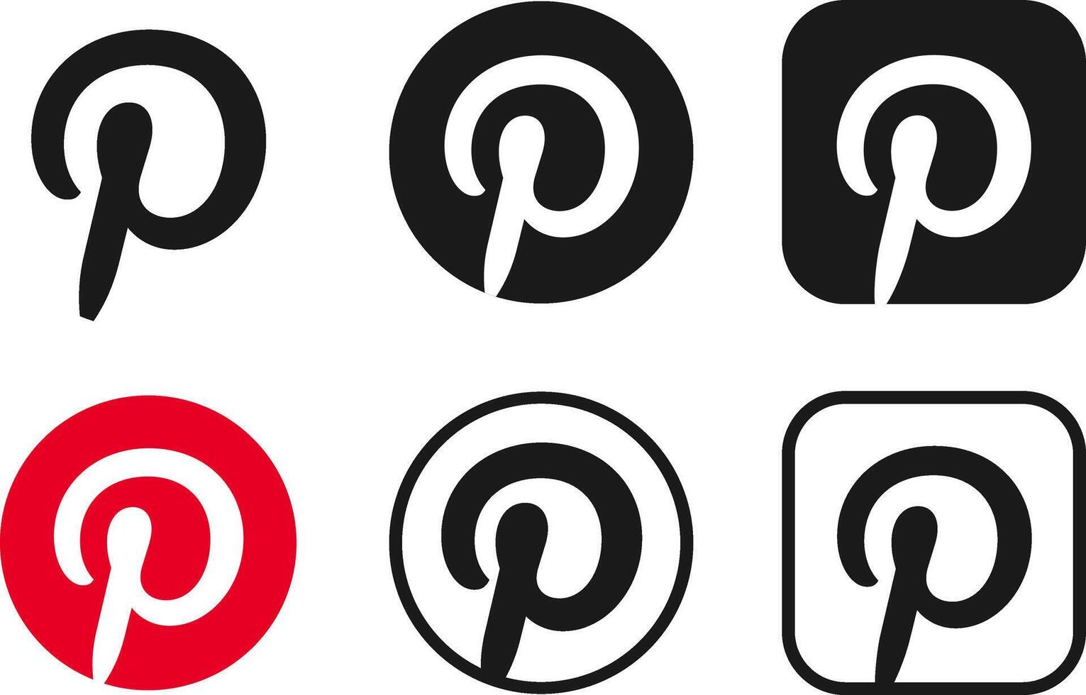 Pinterest logo button icon vector