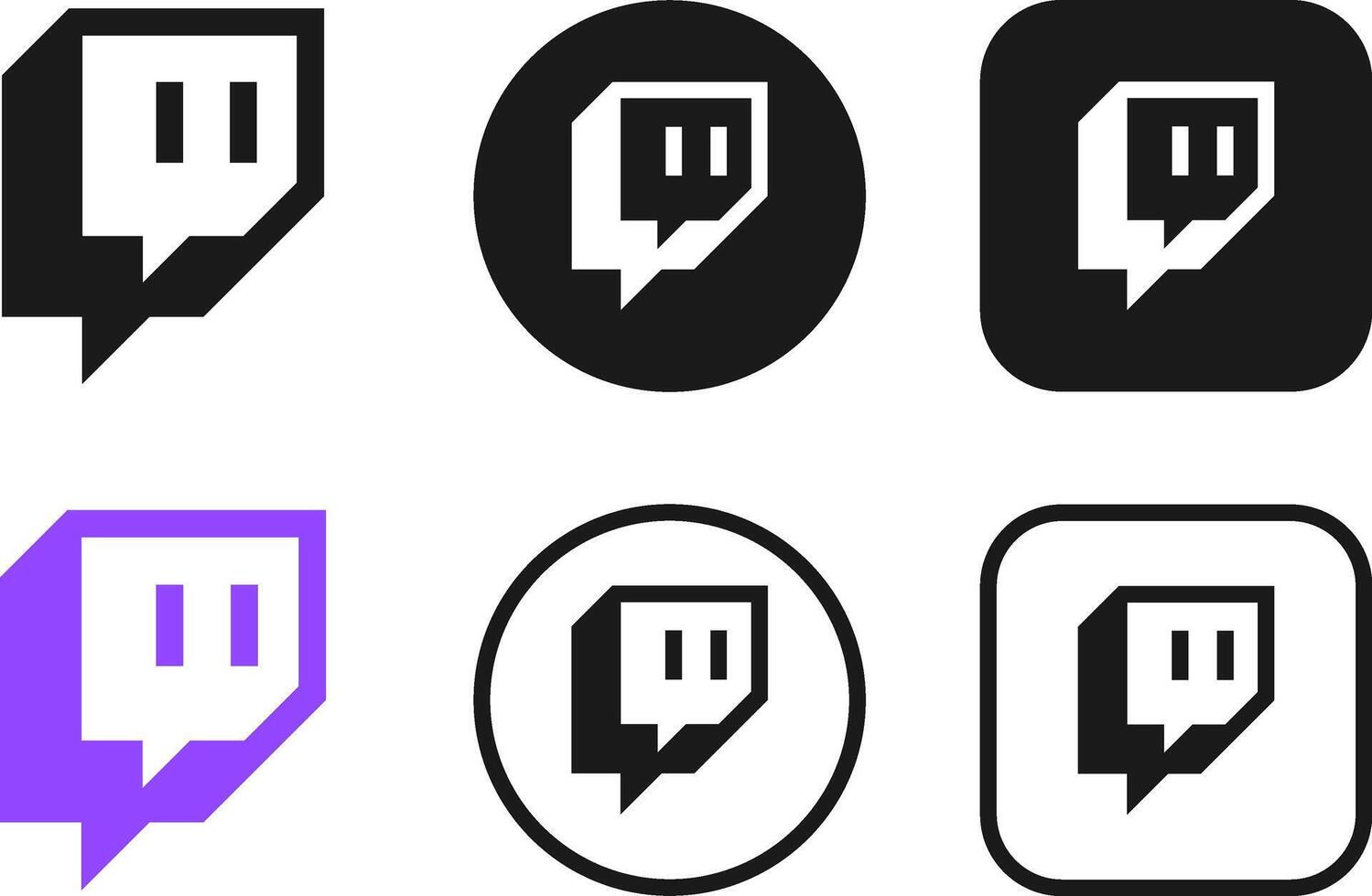 Twitch logo button icon vector
