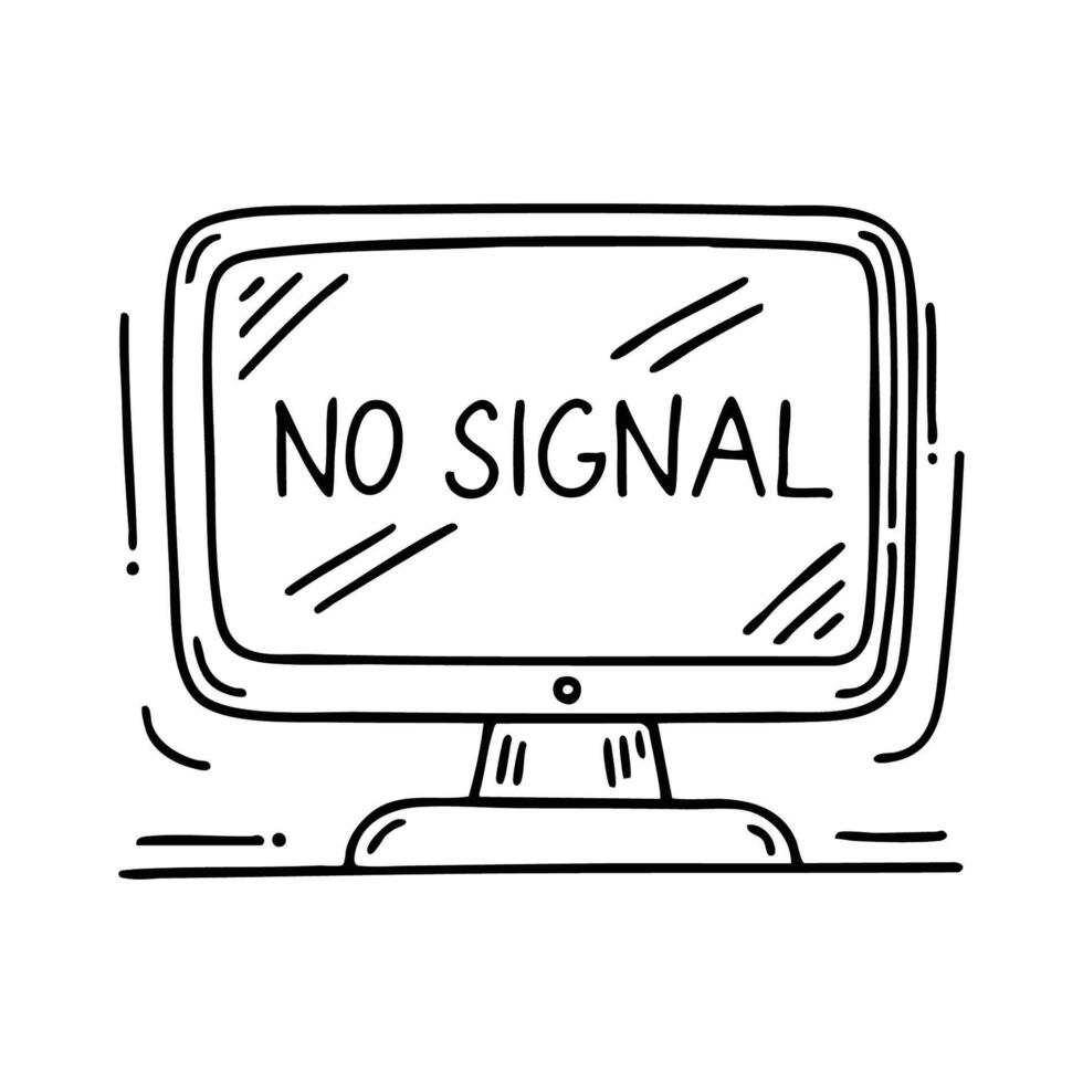 A monitor displaying a No Signal message vector