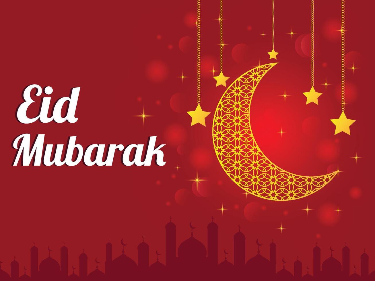 Celebrate Eid Mubarak Greetings design Perfect for Eid al-Fitr greeting cards, social media posts, banners, and festive promotions. vector