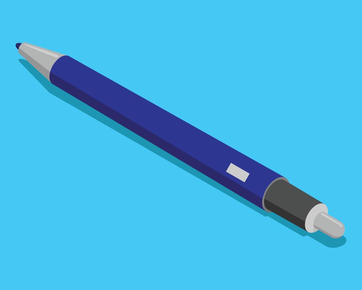 Blue Pen in Isometric Perspective for Bible Study Artwork Series vector