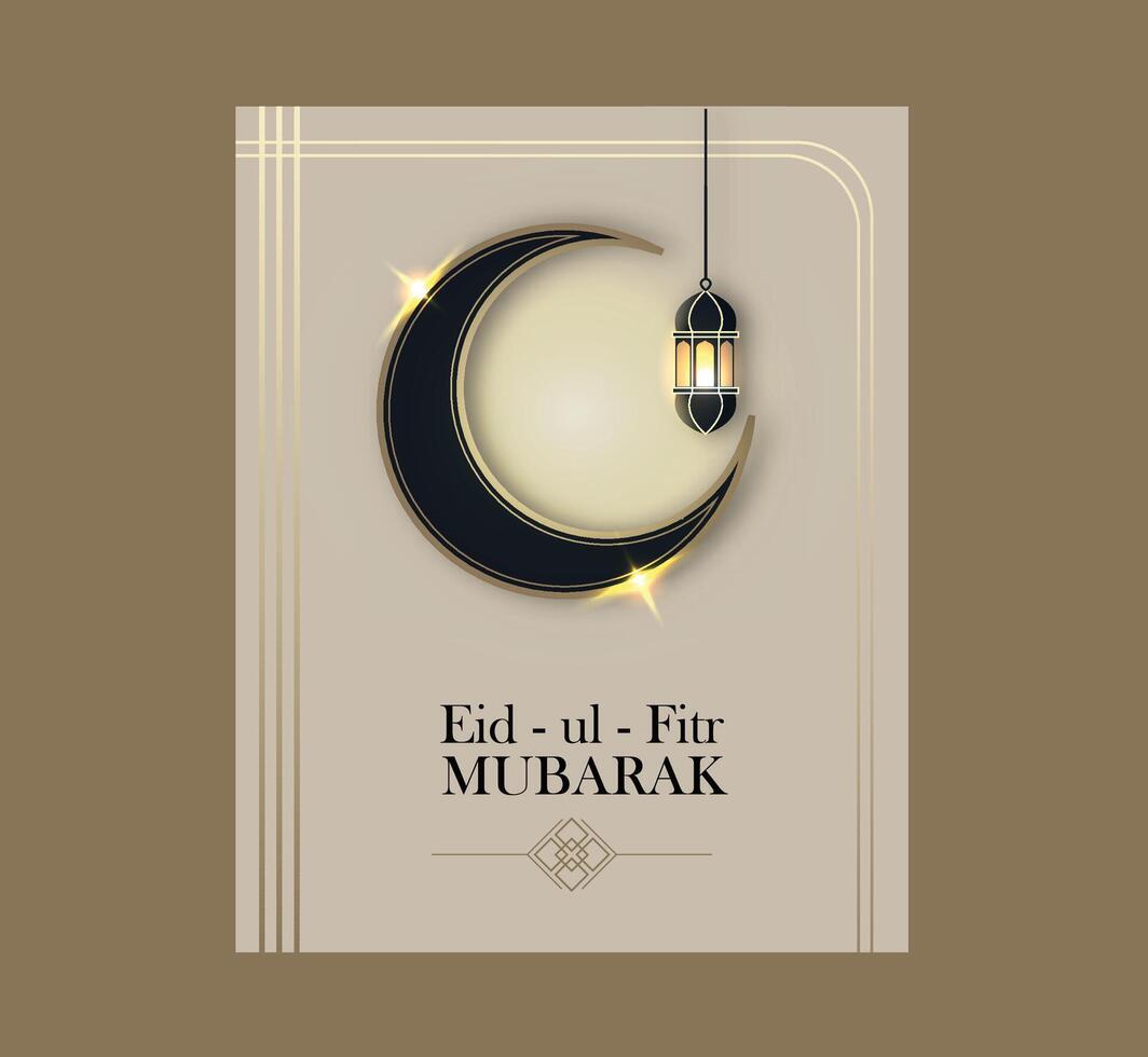 Minimal Luxury Eid Mubarak Greetings design Perfect for Eid al-Fitr greeting cards, social media posts, banners, and festive promotions. vector